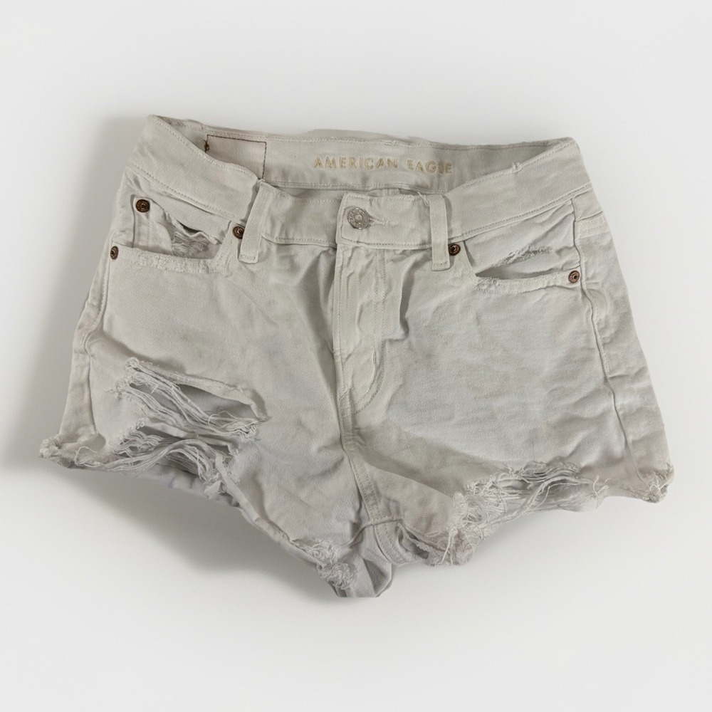 American Eagle Outfitters Women's Size 0 Shorts White Distressed Fairycore